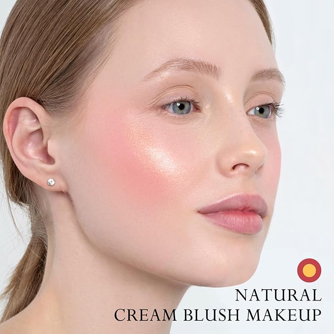 Boobeen Cream Blush Stick for Cheek and Lips, Soft and Blendable Natural Flush, Long-Lasting Dewy Blusher Makeup, Multi-Use Blush, Buildable Glow for Face
