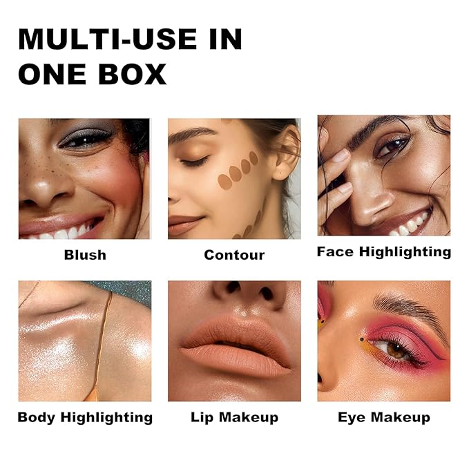 YOUNG VISION Cream Contour Sticks Collection, 6 Colors Face Blush, Bronzer and Highlighter Makeup Set, Putty Blush Palette, Blendable, Lightweight, Christmas Gift for Women or Girls…