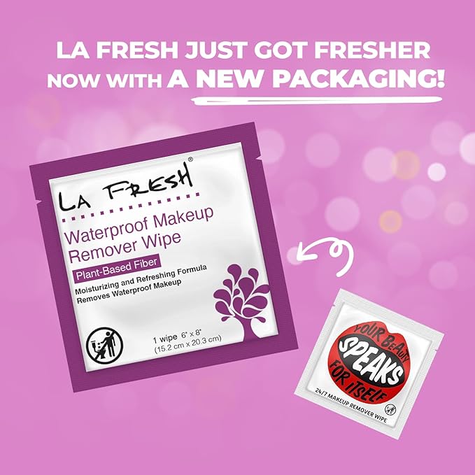La Fresh 24/7 Makeup Remover Wipes, Easily Remove Waterproof Makeup and Moisturizing, Pack of 200 Individually Wrapped Wet Wipes, Skincare Travel Essentials