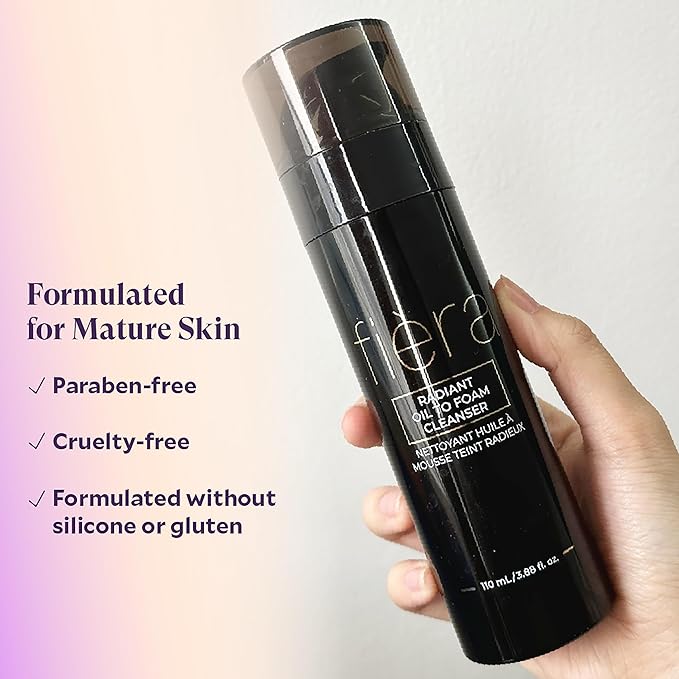 FIÈRA Oil to Foam Daily Facial Cleanser – Truffle Oil Complex, Fermented Plant Oils & Glycerin, Moisturizing and Nourishing, Soap-Free, Cruelty-Free, All Skin Types, 110ml 3.88 fl oz