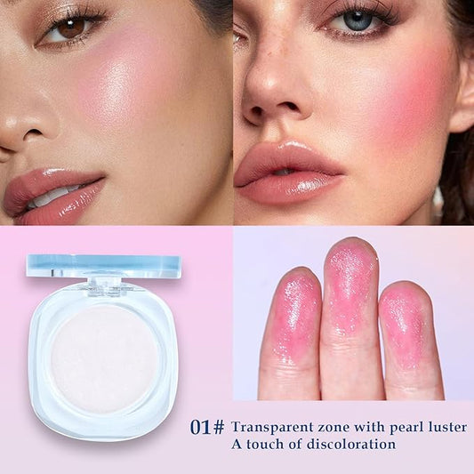 White Cream Blush,Color Changing Blush for Cheeks and Lips Tint Magic Black PH Temperature Changing Face Tint Stain Blush Blendable Dewy & Natural Finish for All Skin Tones (01#White)