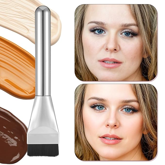 3Pcs Make up Spatula Set, Makeup Mixing Palette Tray & Foundation Spatula & Brush, Make up Accessories Set for Women Girl Korean Makeup Facial Cosmetic Nail Art Tool