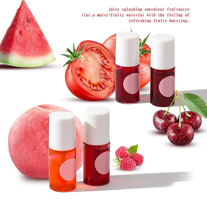 Lip Tint Stain Set, Long Lasting Lip Makeup, Gloss bling Non-sticky (2 Colors A)