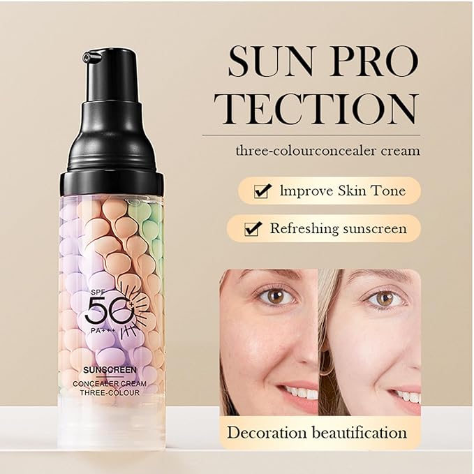 Color Corrector Primer For Face Before Makeup With Spf 50, One Step Color Correcting Primer, Oil Control & Sweatproof, Makeup Primer For Face Sunscreen, Brightening, Moisturizing, Even Skin Tone