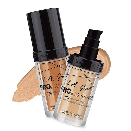 L.A. Girl Pro.Coverage Illuminating Foundation, Bronze GLM651 (Pack of 2)