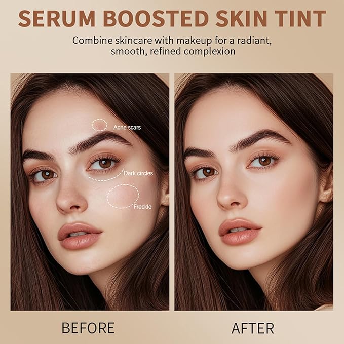 2Pcs Foundation Stick Beauty Balm Serum Boosted Skin Tint, Contour Stick, Hydrating Tinted Moisturizer, Skin Tint Foundation, Natural Finish Makeup, Radiant & Dewy Finish (#03#06)