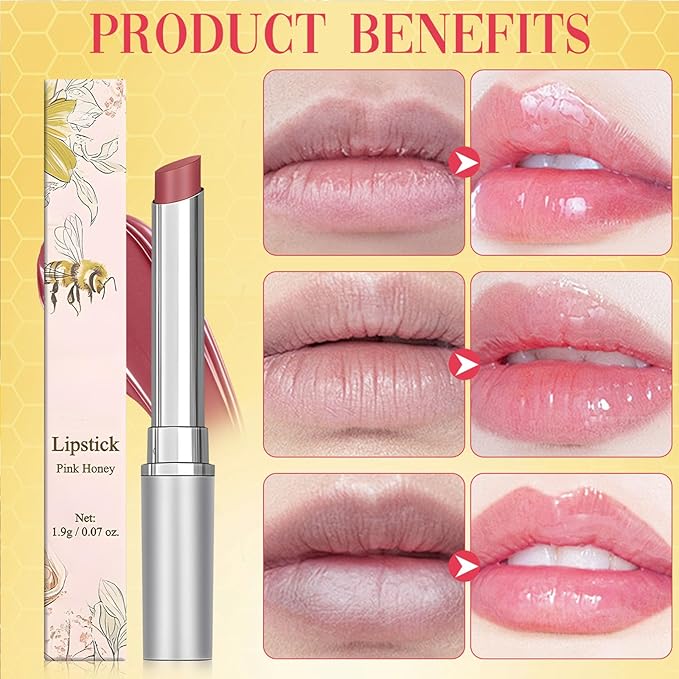 Honey noir - Black Honey Lipstick for Women, Natural Glossy Pink Lips Balm, Nourishing and Hydrating Lip Gloss for All Skin Tones (black+pink, 2)