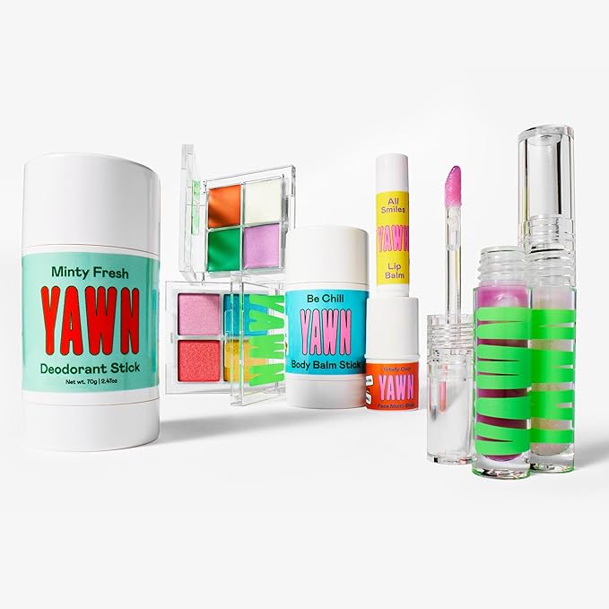 YAWN Non-Toxic Lip + Cheek Palette for Kids & Teens | For Lips, Blush & Highlighter | Shimmery, Vegan & Cruelty-Free | Free from Parabens, Sulfates, Phthalates & More | Made in USA
