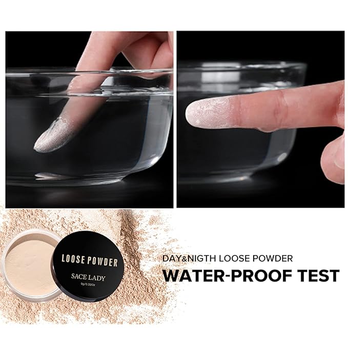 2 Colors Oil Control Loose Powder Setting Make Up Kit Waterproof Poreless Long Lasting Soft-Matte Face Powder Makeup Set, 2pcs*0.32Oz