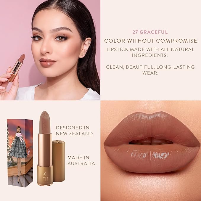 Karen Murrell - Natural Lip Stick - Lipstick 27 Graceful - Brown Lipstick - Matte Finish, 100% Natural Ingredients, Moisturizes & Hydrates Lips - Paraben & Cruelty Free