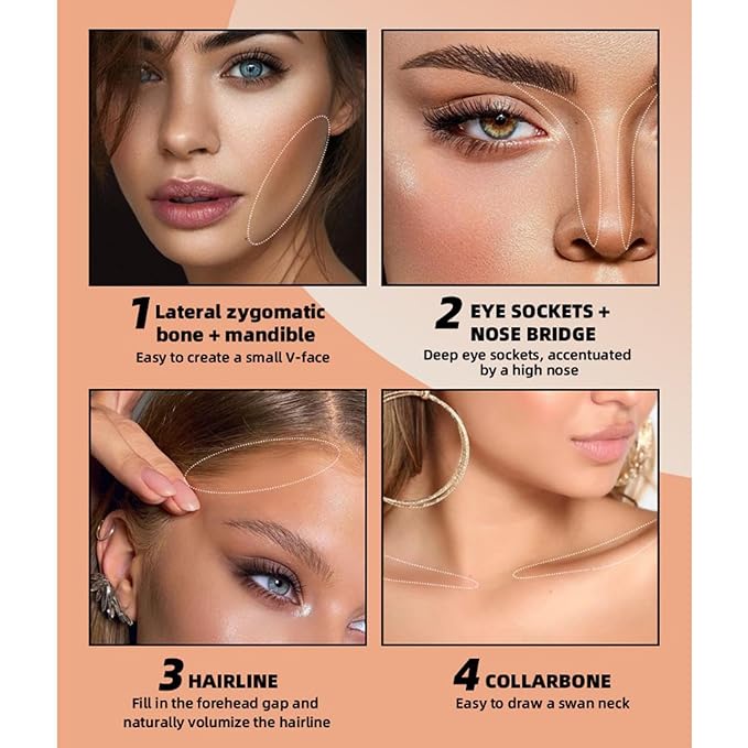 Professional Makeup Cream Contour Palette, Joyeee 8 Colours Concearler Full Coverage & Makeup Brush Set Contour Concearler Palette Contouring Face Make Up Gift for Women Girls