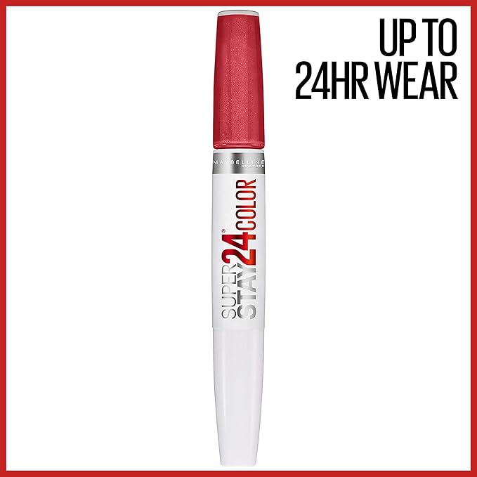 Maybelline Super Stay 24, 2-Step Liquid Lipstick Makeup, Long Lasting Highly Pigmented Color with Moisturizing Balm, Continuous Coral, Coral Pink, 1 Count