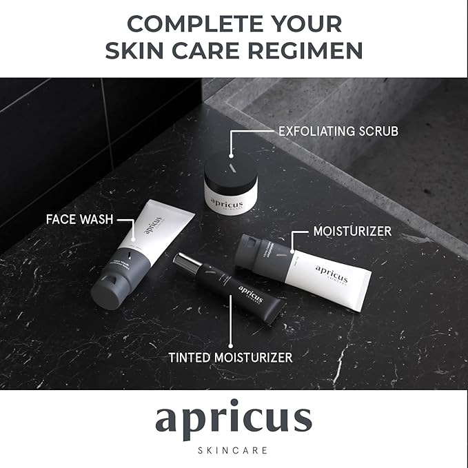 Tinted Moisturizer for Men by Apricus Skincare | Face Moisturizer Anti Aging and Anti-Redness | Dark Spot Concealer Cream and Redness Corrector | Matte Acne Face Moisturizer, 0.67 Oz, (Medium)