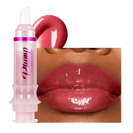 Ginger Lip Plumping Booster, Plumping Lip Oil Lipstick with Ginger Extract, Fuller Lips Instantly,Voluminous,Hydrating,High-Shine, Plump & Pout Lip Plumper for Women Girls, 02# Girly Swirly