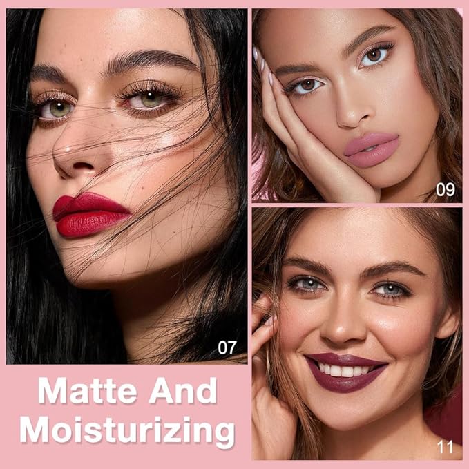 12-Piece Automatic Rotating Lip Liner Set Long-Lasting Outline, Three-Dimensional Lip Plumping, Silky Creamy Matte Texture, 12-Color High-Color Lipstick Pencil, Waterproof and Anti-Smudge
