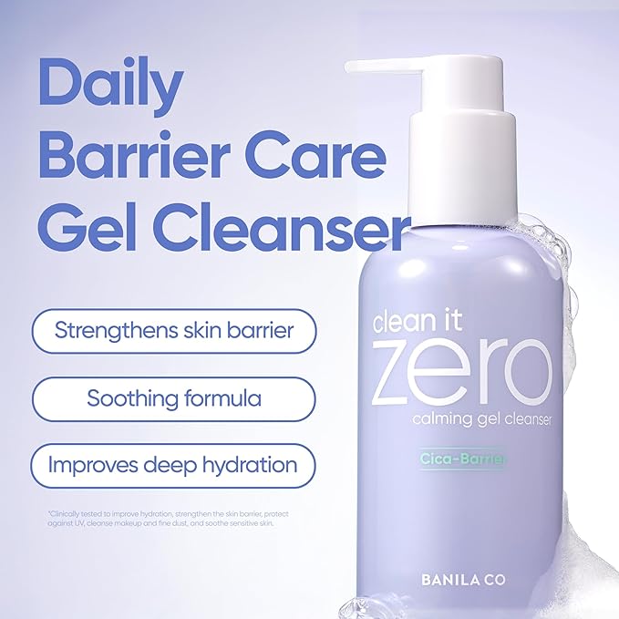 BANILA CO Clean It Zero Calming Double Cleanse Set | Calming Cleansing Balm 100ml + Calming Gel Cleanser 200ml | CICA & Amino Acid | Vegan Skincare for Sensitive Skin