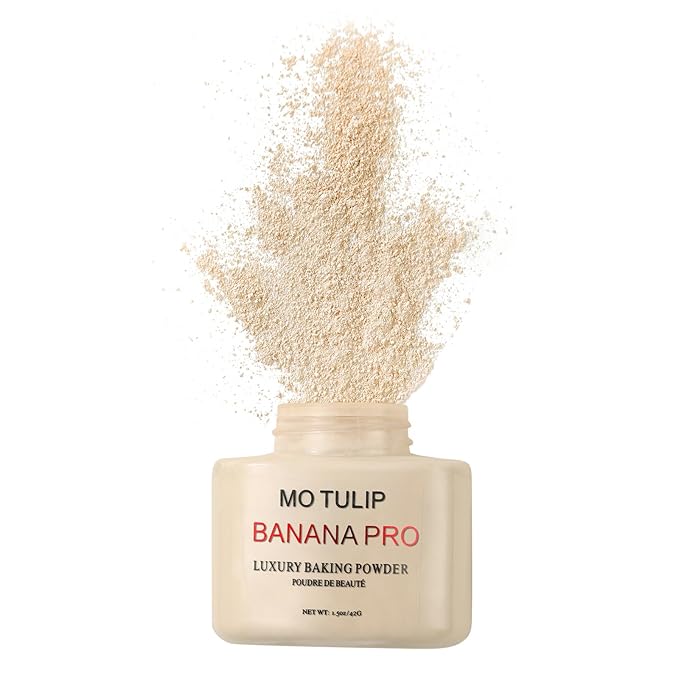 MO TULIP Banana Pro Loose Baking Powder, long lasting Make Up Setting Face Powder, Easy to Make Up for Medium Skin Tones (1.5 O.Z)