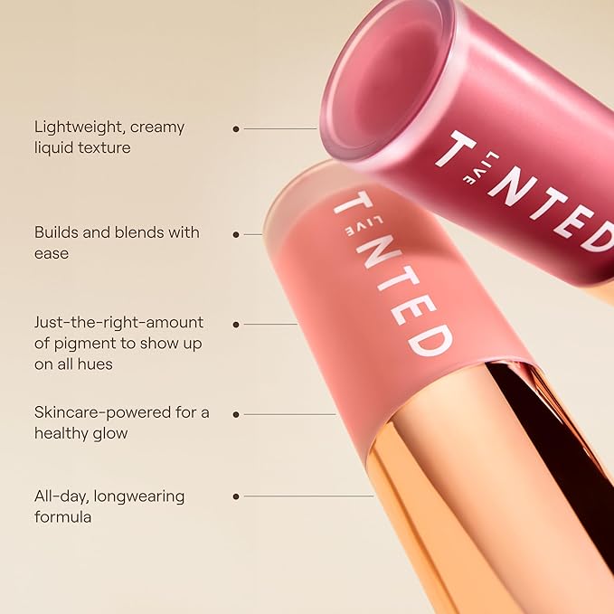 Live Tinted Blush Crush - Creamy Liquid Blush for All Skin Tones, Skincare-Powered With Peony Extract, Aai Fruit Oil, and Vitamin C Infused, Soft Pink, 1 oz