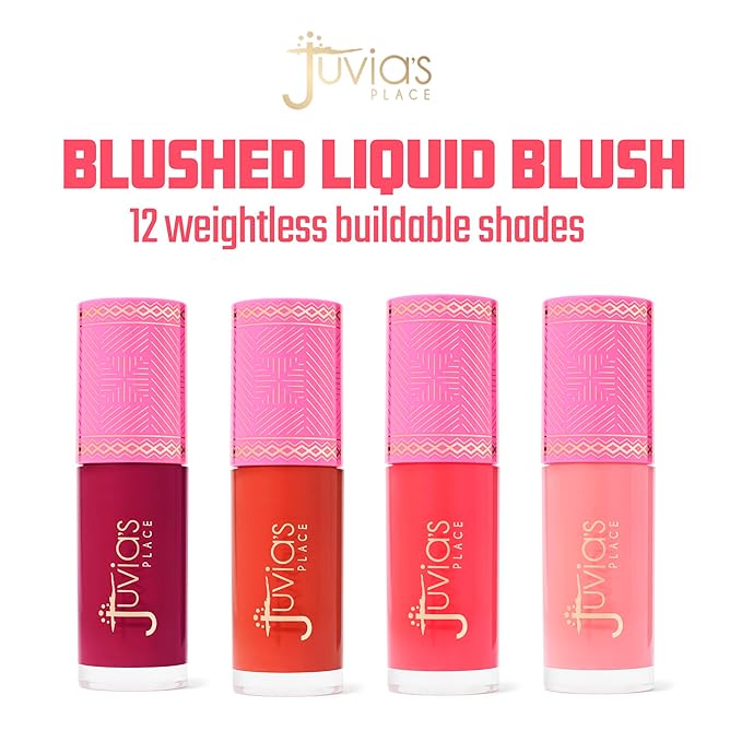 Juvia's Place Blushed Liquid Blush Dahlia - Dewy Tint Cheeks Makeup Glow Pigment Effortless Beauty Long Lasting Cosmetics Soft Creamy Natural Buildable All Skin Color Light Flawless Finish Blend