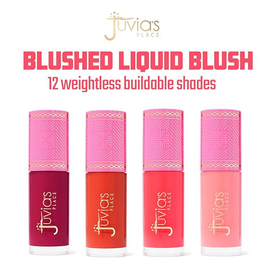 Juvia's Place Blushed Liquid Blush Dahlia - Dewy Tint Cheeks Makeup Glow Pigment Effortless Beauty Long Lasting Cosmetics Soft Creamy Natural Buildable All Skin Color Light Flawless Finish Blend