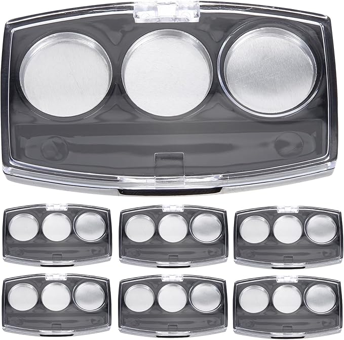 30Pcs Round Empty Makeup Pans with 10Pcs Container cases: Eyeshadow Blush Powder Lipstick Storage Palette - 2.8X1.65in Cosmetic Organizer for Travel