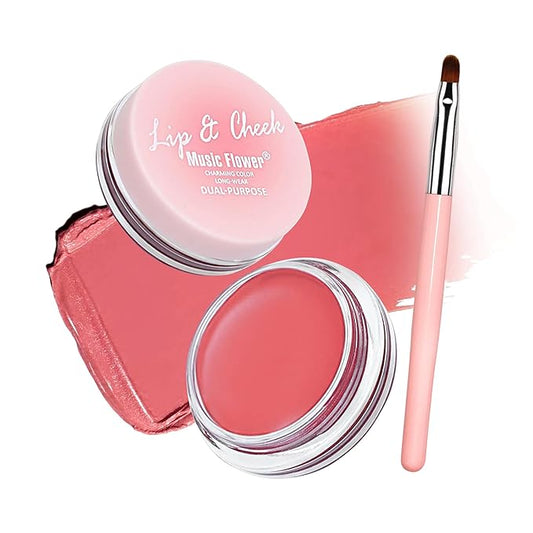Cream Blush for Cheeks, Lips and Eyes, Natural-Looking, Long-Lasting Face Makeup, Moisturizing Formula Waterproof Blendable Color Blush (Taro Bean Paste)