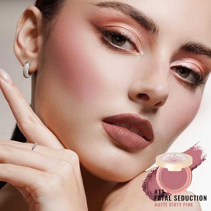 Oulac Silky Matte Powder Blush in Natural Finish 02+11+12