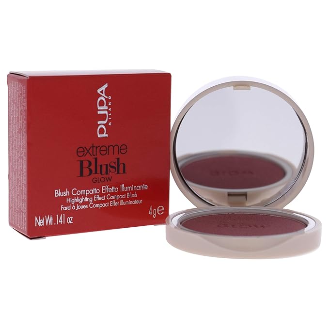 PUPA Milano Extreme Blush Glow - Lightweight - Gives A Full And Extremely Radiant Effect - Perfect Combination Of Blush And Highlighter - Suitable For All Skin Types - 200 Raspberry Pink - 0.141 Oz
