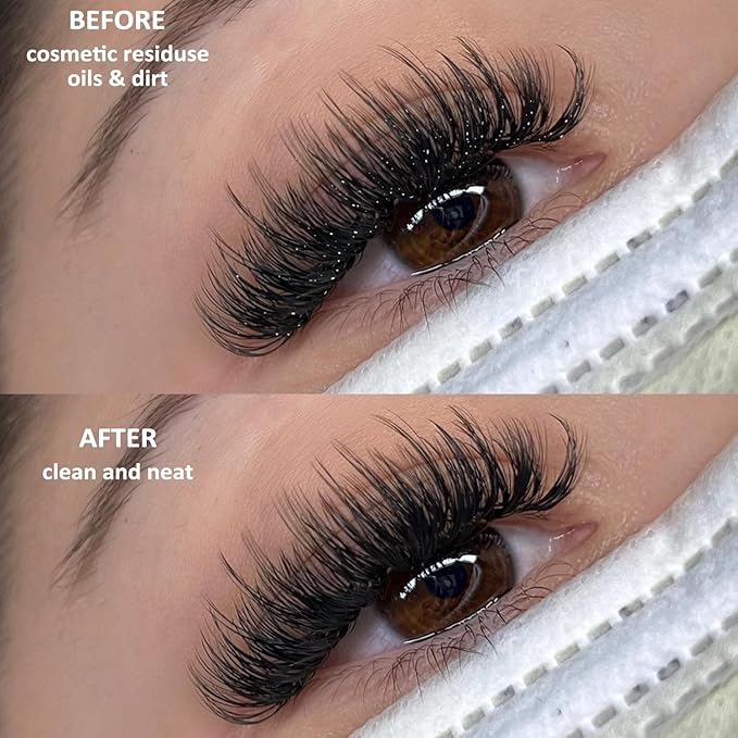 VEYES INC Lash Shampoo for Lash Extensions. Eyelash Wash for Extensions & Natural Lashes. Eyelash Extension Cleanser + Brush,Oil & Sulfate Free,60ml. Lash Supplies for Salon & Home Care