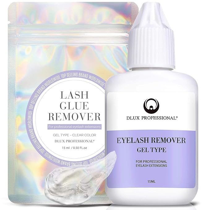 Eyelash Extensions Gel Glue Remover - 15ml, Clear Natural Pigment, Professional Korean Eyelashes Extensions Adhesive Remover Gel Type, Fast Dissolution, Eyelash Extension Supplies (GEL REMOVER)