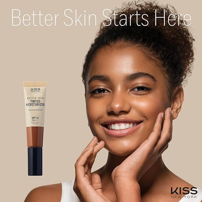 Tinted Moisturizer with SPF 32 PA+++ (Deep Honey), 12 Hour Hydrating Sunscreen for Face, No White Cast, Natural Radiant Finish, Medium Coverage, With Hyaluronic Acid, Vitamin E, Peptide