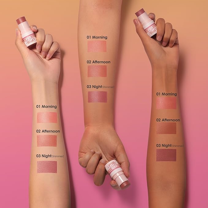 Sun Kissed Blush Face Bronzer Stick For Cheeks, Lips, Long-Lasting, Blendable, Vegan Makeup For All Skin Tones, 01 Morning, 0.21 Oz