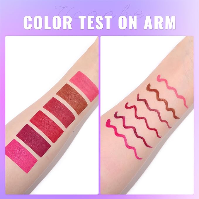 UCANBE 2pcs Matte Lip Tint Stain Set, 1 Lip Stain & 1 Lip Liner Pencil, Long Lasting Waterproof Lightweight Non-sticky Liquid Lipstick for Women & Girl (04 ROSEWOOD)