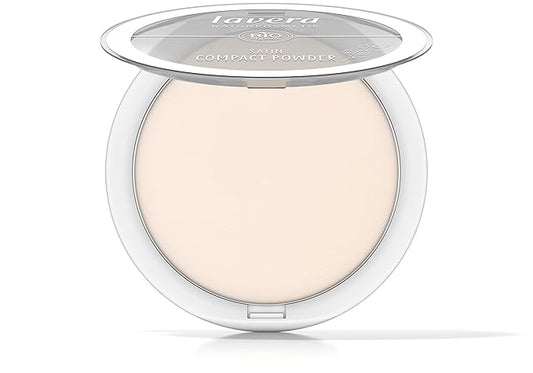 lavera Satin Compact Powder -Light 01- nude - almond oil & rice powder - Vegan - matting - long-lasting - Velvety texture 0.32 Fl Oz