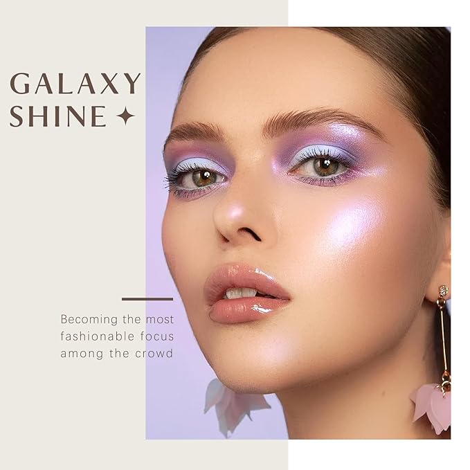 8 Colors Face Highlighter Makeup Palette Diamond Glitter iluminadores de maquillaje, Intense-Color Chameleon Eyeshadow Rainbow Shimmer Highlighter Metallic Contour Bronzer Palette