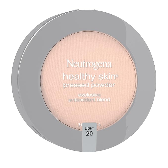 Neutrogena Healthy Skin Pressed Makeup Powder Compact with Antioxidants & Pro Vitamin B5, Evens Tone, Minimizes Shine & Conditions, Light 20, 0.34 oz
