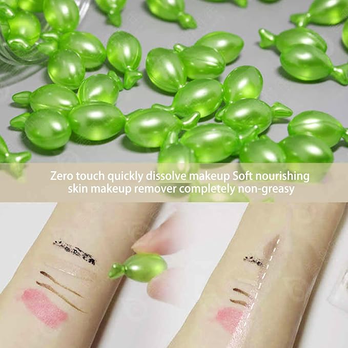 BLUE LOVE 3Pcs Disposable Granules Plant Cleansing Oil for Face, Makeup Remover and Skin Care Makeup Removal