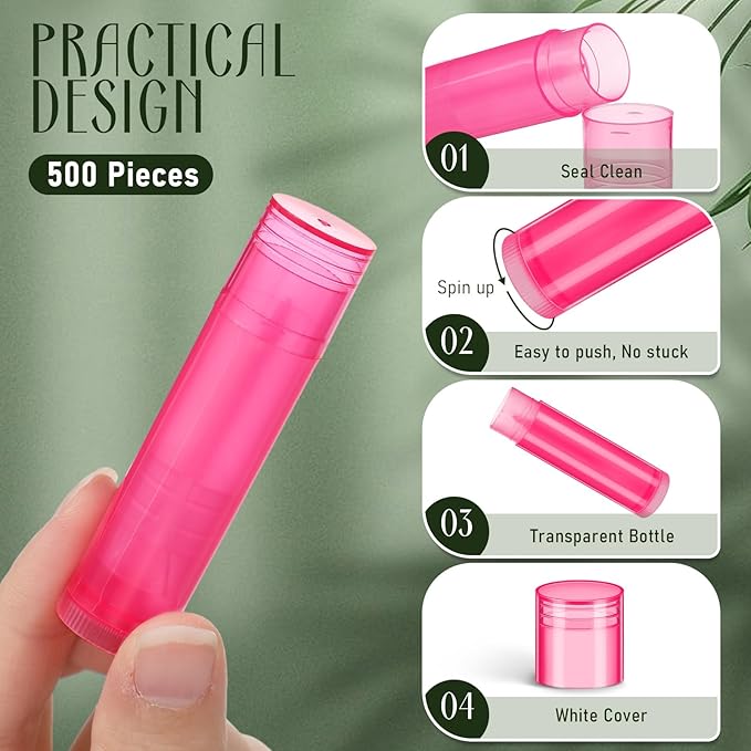 Nuanchu 200 Pcs Lip Balm Tubes Empty Lip Gloss Tubes Bulk Women 0.186 Oz/ 5.5 ml Lip Gloss Container Kit Clear PVC Lip Containers with Caps for DIY(Multicolor)