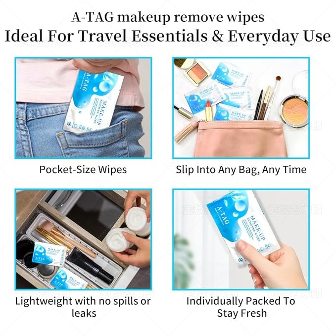 Make-up Remover Facial Cleansing Alcohol Free and Waterproof Makeup Remover Wipes, With Vitamin E Make up Remover Wipes for Face, Eyes, Lips. 25+5 Extra wipes