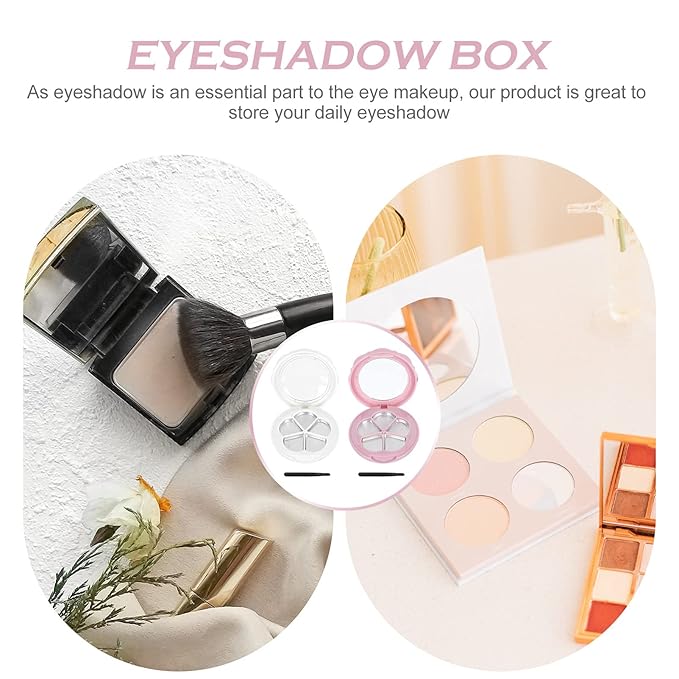 Beaupretty 2 Sets Empty Lipstick Palette with Mirror and Brush Refillable Eyeshadow Palette Box Cosmetics Storage Trays Containter for Lipstick Lip Balm Eyeshadow Blusher