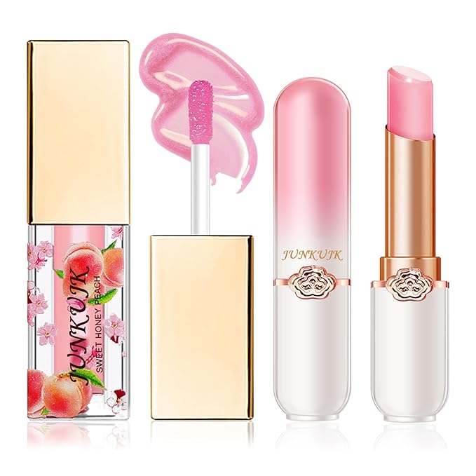 2PCS Lip Oil and Color Changing Lipstick Set,Magic Jelly PH Lipstick,Moisturizing Color Change Lipstick,Lip Stain Long Lasting Waterproof Tinted Lip Balm Set,Hydrating Lip Glow Oil for Women