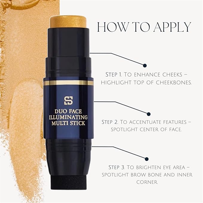 Duo Face Illuminating Multi Stick, Dual-Use Applicator for Perfect Blend, .3 Ounce (SunriseGlow)