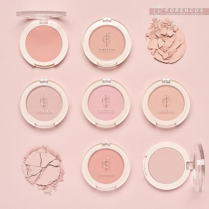 FORENCOS Matte Blush Set (Puff Included), Long Lasting Korean Blush Power, Zero Sebum Shine, Flawless Finish, Easy Blending, Lightweight & No Cakey Residue (PURE RABBIT)