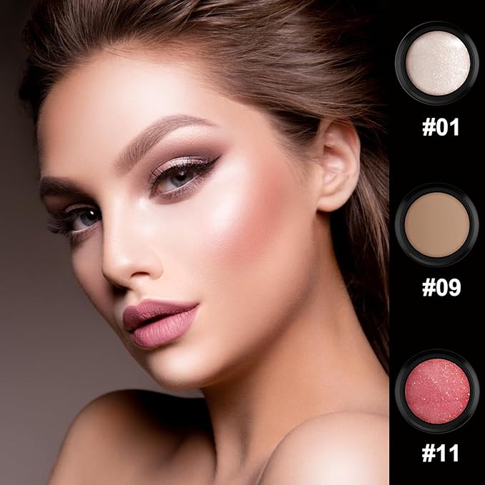 PHOERA Foundation,PHOERA CC+ Cream Color Correcting Anti Aging Hydrating Serum &SPF 25+,3 Pcs Cream Contour Stick Makeup Kit, Shades with Highlighter Stick, Blush Stick and Bronzer Contour Stick