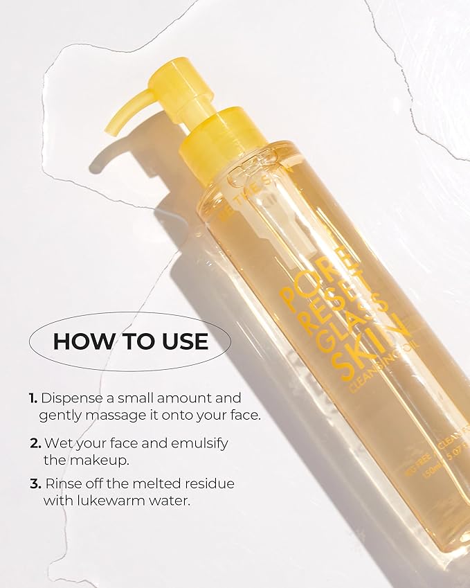 Pore Reset Glass Skin Cleansing Oil - Gentle Makeup Remover Oil for Glass Clear Skin with Plant-derived Oils - Removes Sebum and Blackheads - For All Skin Types, 5.07 fl.oz.