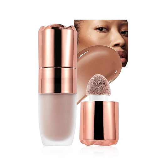 Liquid Glitter Highlighter, Cream Contour Stick Makeup Highlighter Rose Contouring Stick for Face & Body, Glow Long-Lasting Waterproof Multi-Use Highlight & Contour Beauty Wand for Women(#06)