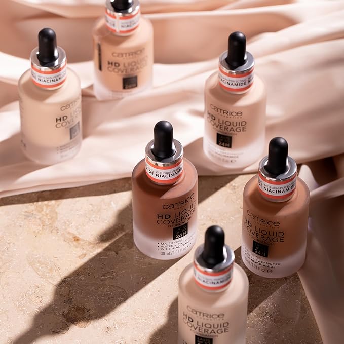 Catrice | HD Liquid Coverage Foundation | 24H Wear, Matte Finish, High Coverage, Waterproof Formula with Niacinamide | Vegan & Cruelty Free (066 | Warm Toffee)
