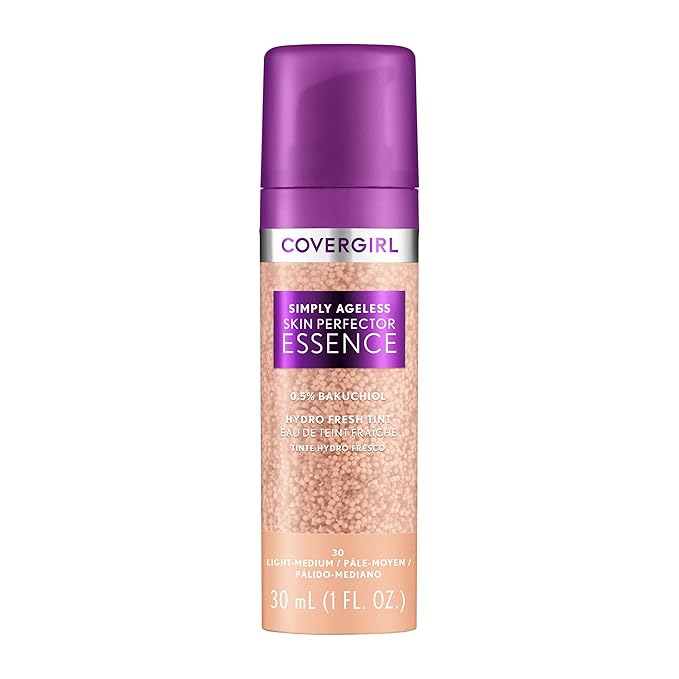 Covergirl Simply Ageless Skin Perfector Essence Foundation Bundle with Shades 20 Light and 30 Light-Medium, 1oz Each