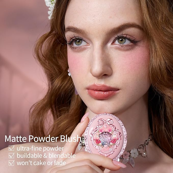 Flower Knows Midsummer Fairytales Embossed Blush 02 Dreaming Butterfly+Butterfly Cloud Collar Angled Powder Brush Frosty Wisteria