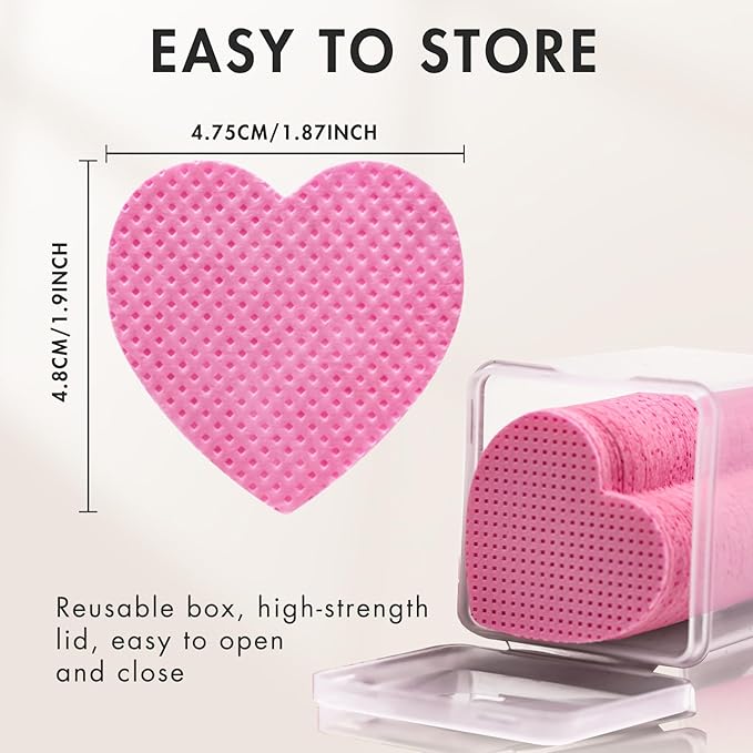 1000 Pcs Lint Free Nail Wipes Eyelash Extension Glue Wipes Non-Woven Fabric Lash Glue Nail Polish Remover Supplies (Pink)